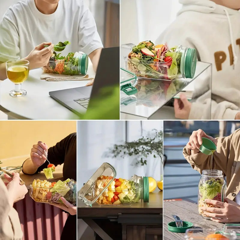 Contenedor ensaladas a prueba de fugas