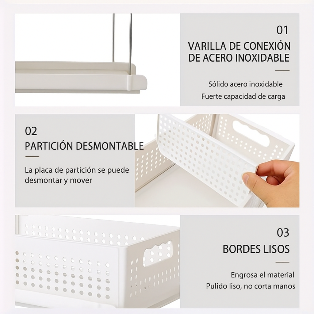 Organizador de 2 niveles extraible multiuso