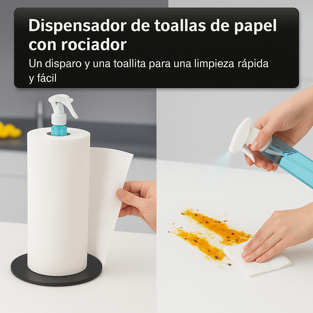 Soporte de Toalla de papel con botella de spray