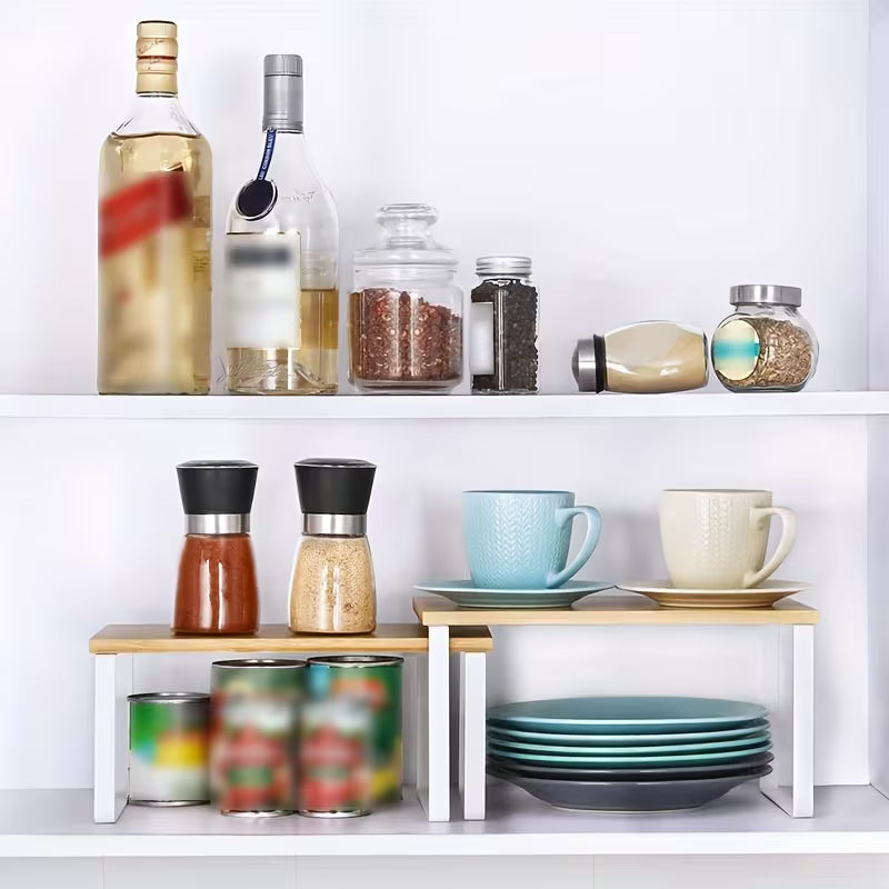 Organizador de Cocina Doble Repisa madera