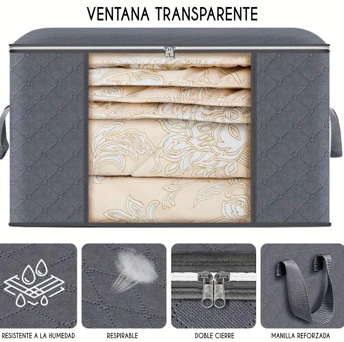 Pack 3 Bolsas Plegables para Almacenamiento de Ropa y Mantas