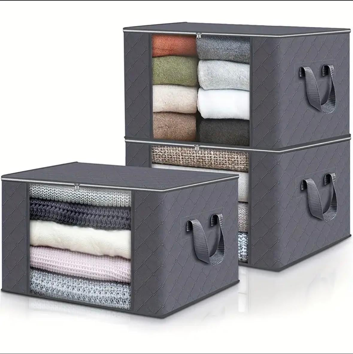 Pack 3 Bolsas Plegables para Almacenamiento de Ropa y Mantas